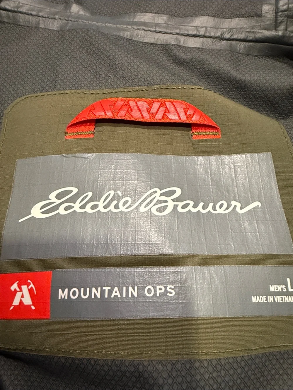 Eddie Bauer Olive Hooded Waterproof Shell Jacket